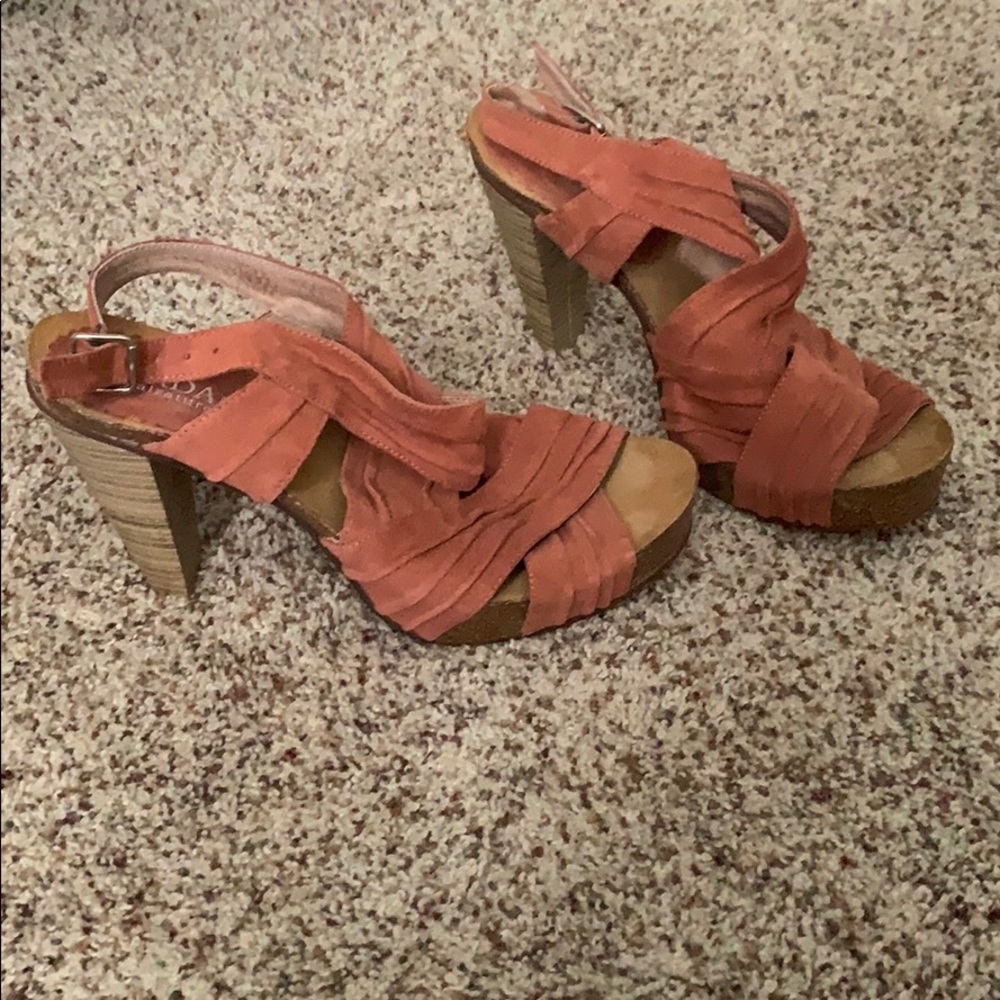 Orange Suede Cordani Heels